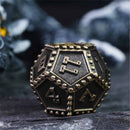 Masterworked Armour 7 Piece Metal Polyhedral Dice Set & Dice Case - Bea DnD Games