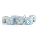MDG Glacial Debris Silicone Rubber Dice - 7 Piece Polyhedral Dice Set + Dice Bag - Bea DnD Games