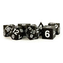 MDG Gold Scatter Silicone Rubber Dice - 7 Piece Polyhedral Dice Set + Dice Bag - Bea DnD Games