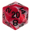 MDG Red and White with Black Mega D20 (35mm) Dice - Bea DnD Games