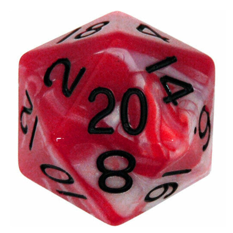MDG Red and White with Black Mega D20 (35mm) Dice - Bea DnD Games