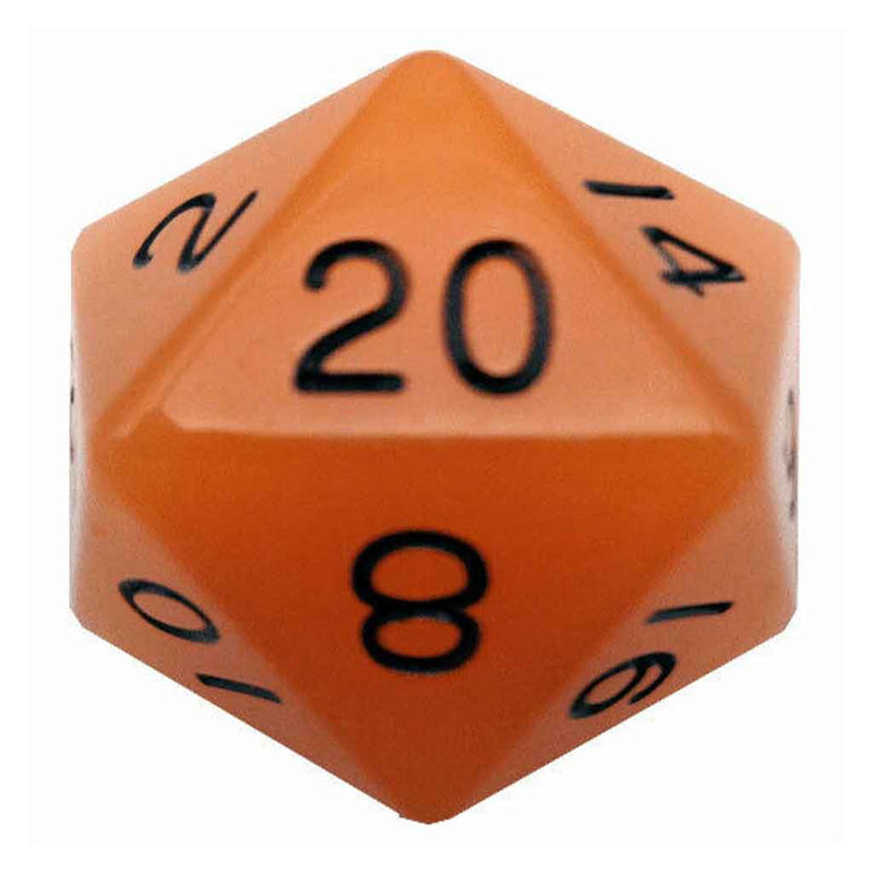 Mega Glow! D20 (35mm, glows under bright light) by Metallic Dice Games - Bea DnD Games