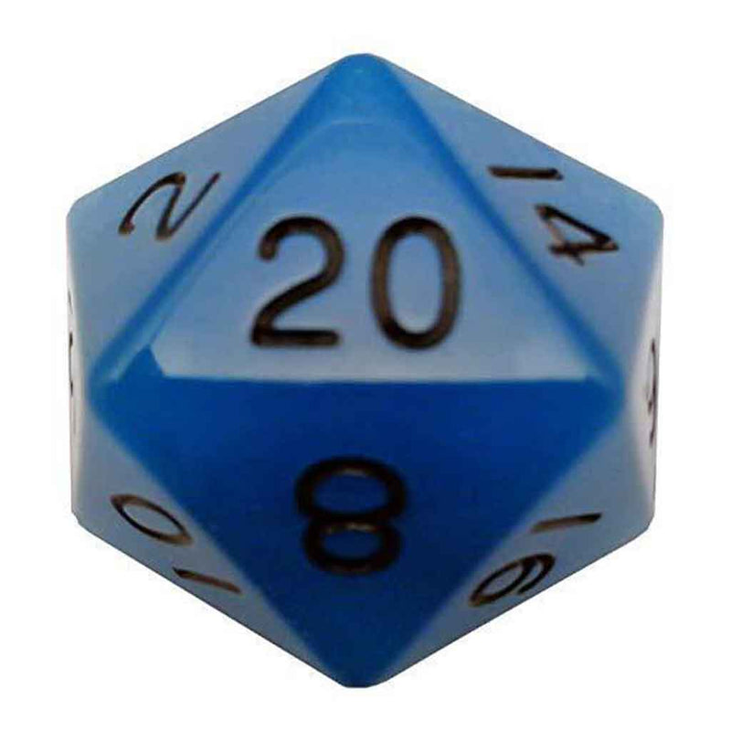 Mega Glow! D20 (35mm, glows under bright light) by Metallic Dice Games - Bea DnD Games