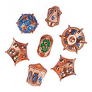 Metallic Artificer - 7 Piece Metal Dice Set & Dice Bag - Bea DnD Games