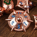 Metallic Artificer - 7 Piece Metal Dice Set & Dice Bag - Bea DnD Games