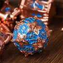 Metallic Artificer - 7 Piece Metal Dice Set & Dice Bag - Bea DnD Games