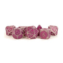 Metallic Dice Games Purple Ice - 7 Piece Polyhedral Dice Set + Dice Bag - Bea DnD Games