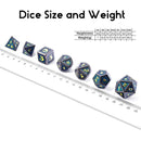Midnight Dragon 7 Piece Metal Polyhedral Dice Set & Dice Case - Bea DnD Games