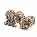 Mindflayer Hive 7 Piece Hollow Metal Polyhedral Dice Set & Dice Case - Bea DnD Games