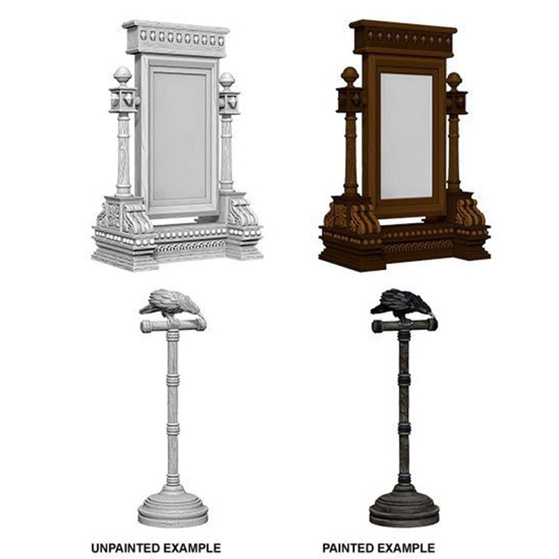 Mirror & Bird on Stand - Deep Cuts Unpainted Miniatures - Bea DnD Games