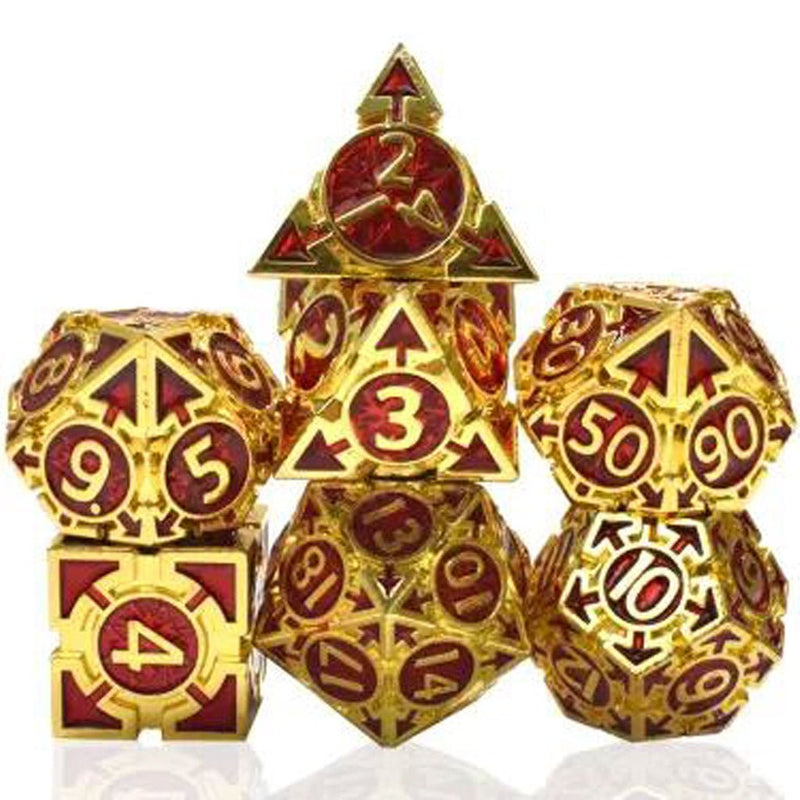 Mishras Paradigm 7 Piece Metal Polyhedral Dice Set & Dice Case - Bea DnD Games