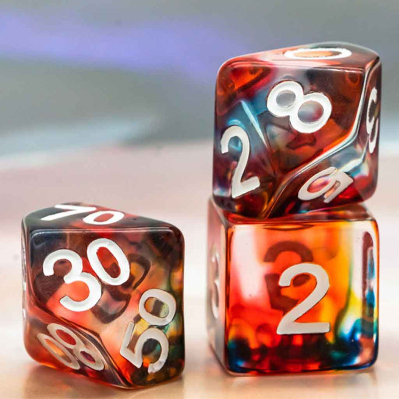 Mordenkainen's Dream - 7 Piece Polyhedral Dice Set + Dice Bag - Bea DnD Games