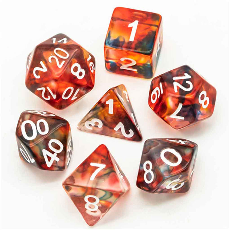 Mordenkainen's Dream - 7 Piece Polyhedral Dice Set + Dice Bag - Bea DnD Games