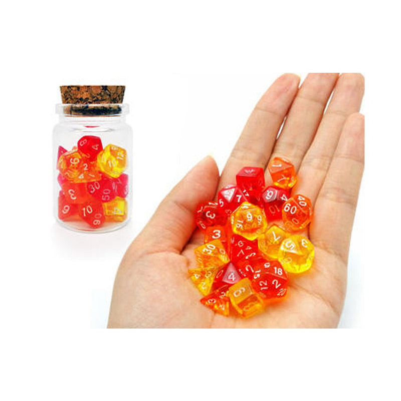 Mrs Noggs Jar of Pixie Dice (21 Mini Polyhedral Dice Per Jar) - Bea DnD Games