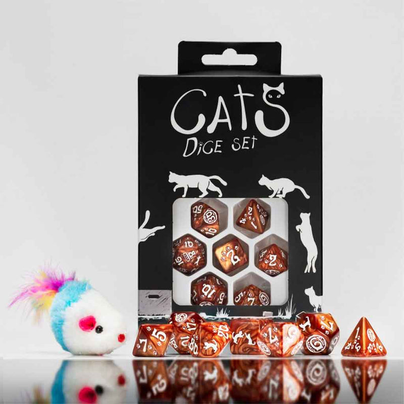 Muffin the Cat 7pc Polyhedral Dice Set by Q Workshop - Bea DnD Games