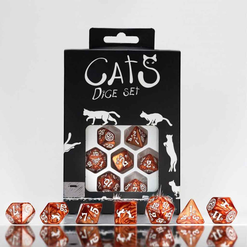 Muffin the Cat 7pc Polyhedral Dice Set by Q Workshop - Bea DnD Games