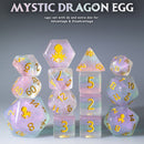 Mystic Dragon Egg 14pc Dice Set by Kraken Dice + Dice Bag - Bea DnD Games