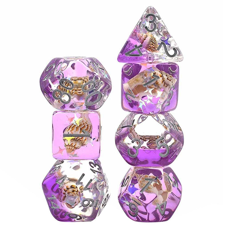 Mystic Seas - 7 Piece Polyhedral Dice Set + Dice Bag - Bea DnD Games