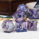 Mystic Unicorn - Handcrafted Sharp Edge Dice Set & Dice Case - Bea DnD Games