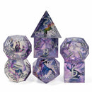 Mystic Unicorn - Handcrafted Sharp Edge Dice Set & Dice Case - Bea DnD Games