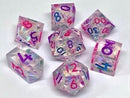 Neon Nostalgia - New Zealand Made Handcrafted Dice Set by Tui Dice - Bea DnD Games