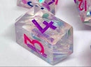Neon Nostalgia - New Zealand Made Handcrafted Dice Set by Tui Dice - Bea DnD Games