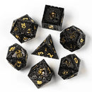 Night Fortress 7 Piece Metal Polyhedral Dice Set & Dice Case - Bea DnD Games