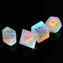 Northern Lights Handcrafted Glass Dice Set & Dice Case - Bea DnD Games