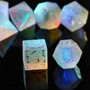Northern Lights Handcrafted Glass Dice Set & Dice Case - Bea DnD Games
