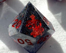 Obsidian and Ruby - New Zealand Made Handcrafted Dice Set by Tui Dice - Bea DnD Games