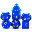 Ocean Depths Handcrafted Glass Dice Set & Dice Case - Bea DnD Games