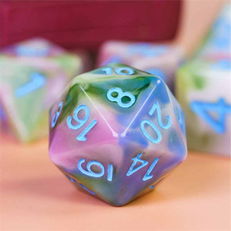 Orc in a Blender - 7 Piece Polyhedral Dice Set + Dice Bag - Bea DnD Games