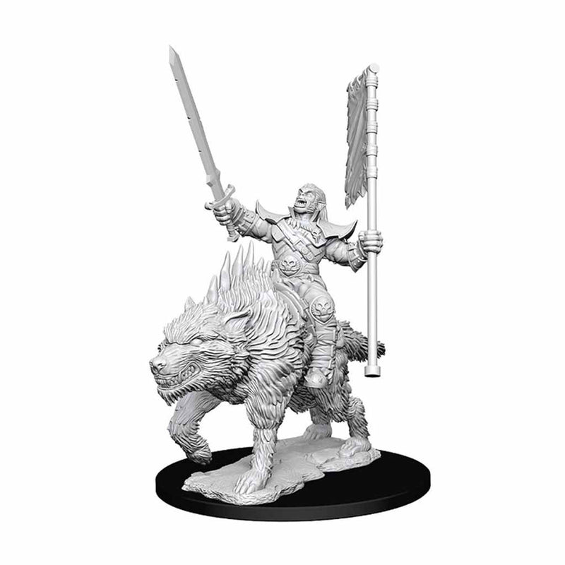 Orc on Dire Wolf Deepcuts Unpainted Miniatures - Bea DnD Games