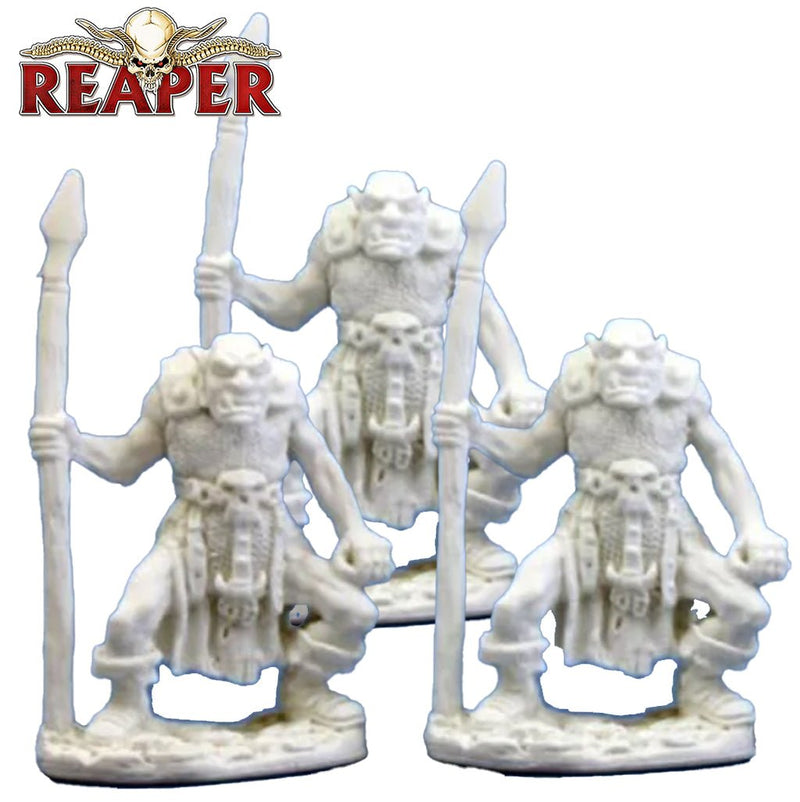 Orc Spearmen (3) - Dark Heaven Bones Unpainted Miniatures by Reaper Miniatures - Bea DnD Games