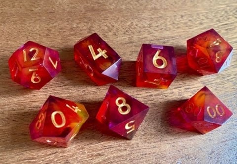 Pachuca - New Zealand Made Handcrafted Dice Set by Tui Dice - Bea DnD Games