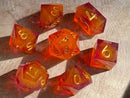 Pachuca Sunrise New Zealand Made Handcrafted Dice Set by Tui Dice - Bea DnD Games