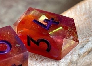 Pachuca Sunset - New Zealand Made Handcrafted Dice Set by Tui Dice - Bea DnD Games