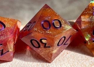 Pachuca Sunset - New Zealand Made Handcrafted Dice Set by Tui Dice - Bea DnD Games