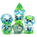 Panda Dice - 7 Piece Polyhedral Dice Set + Dice Bag - Bea DnD Games