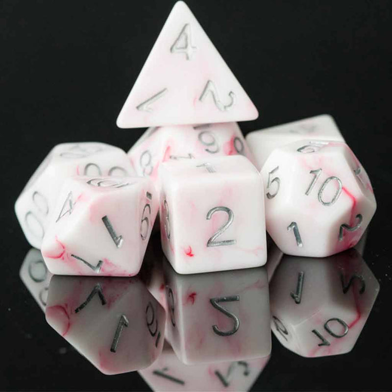 Path of Heroes - 7 Piece Polyhedral Dice Set + Dice Bag - Bea DnD Games