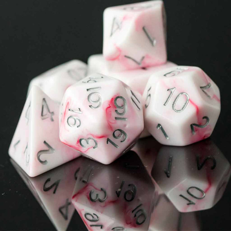 Path of Heroes - 7 Piece Polyhedral Dice Set + Dice Bag - Bea DnD Games