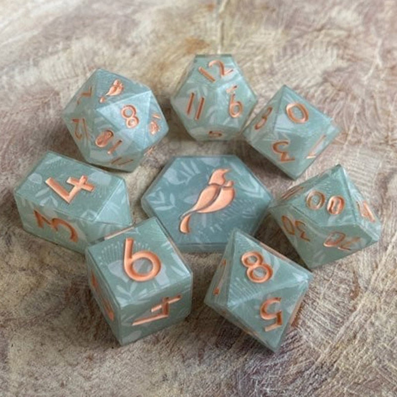 Peachy Keen - New Zealand Made Handcrafted Dice Set by Tui Dice - Bea DnD Games