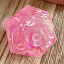'Pink and Gold Chonk' New Zealand Made Handcrafted Giant D20 Dice by Tui Dice - Bea DnD Games