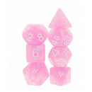 Pink Princess - 7 Piece Polyhedral Dice Set + Dice Bag - Bea DnD Games