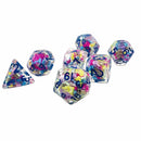 Pixie Stix - 7 Piece Polyhedral Dice Set + Dice Bag - Bea DnD Games