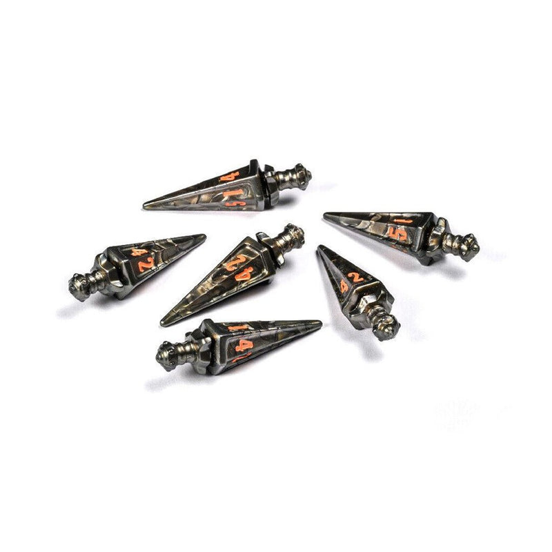 PolyHero Warrior 6d6 Swords Steel Grey - Bea DnD Games