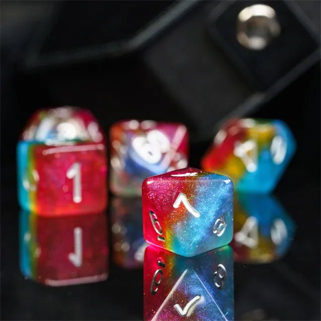 Primary Dice - Pride Dice Set & Dice Bag - Support RAINBOW YOUTH with your purchase - Bea DnD Games