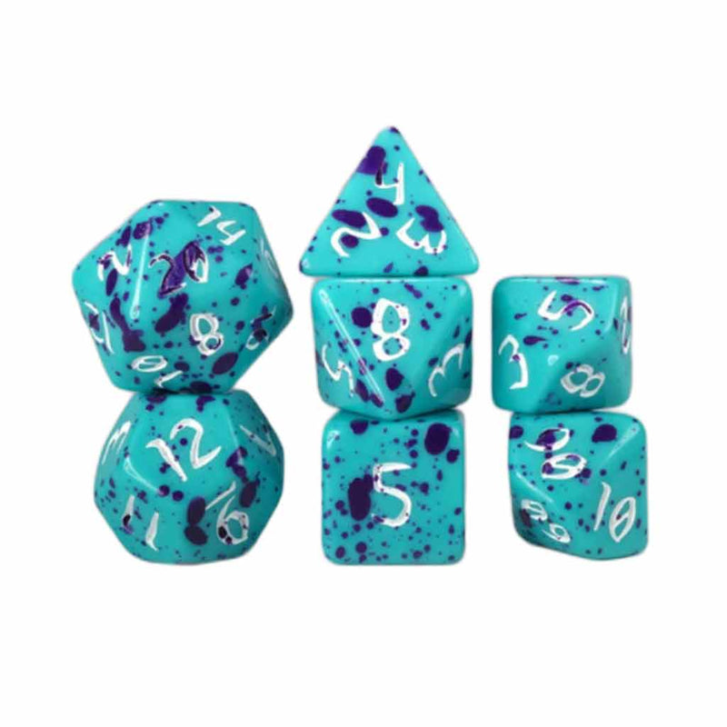 Primeval: Princess Oblivion - 7 Piece Polyhedral Dice Set + Dice Bag (Kraken Dice) - Bea DnD Games