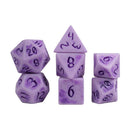 Primeval: Purple River - 7 Piece Polyhedral Dice Set + Dice Bag (Kraken Dice) - Bea DnD Games