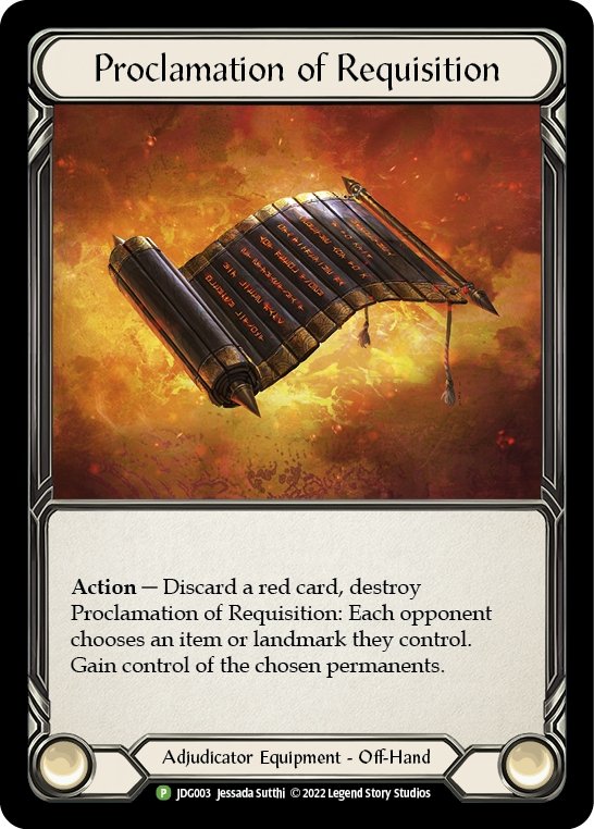 Proclamation of Requisition [JDG003] (Promo) Cold Foil - Bea DnD Games